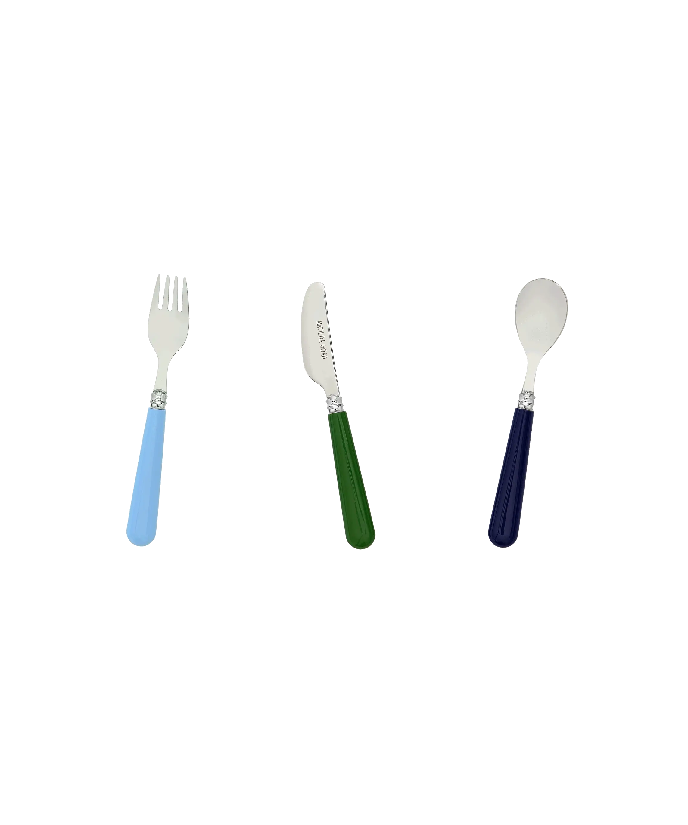 3 Piece Kids Cutlery Set, Blues - Image 4