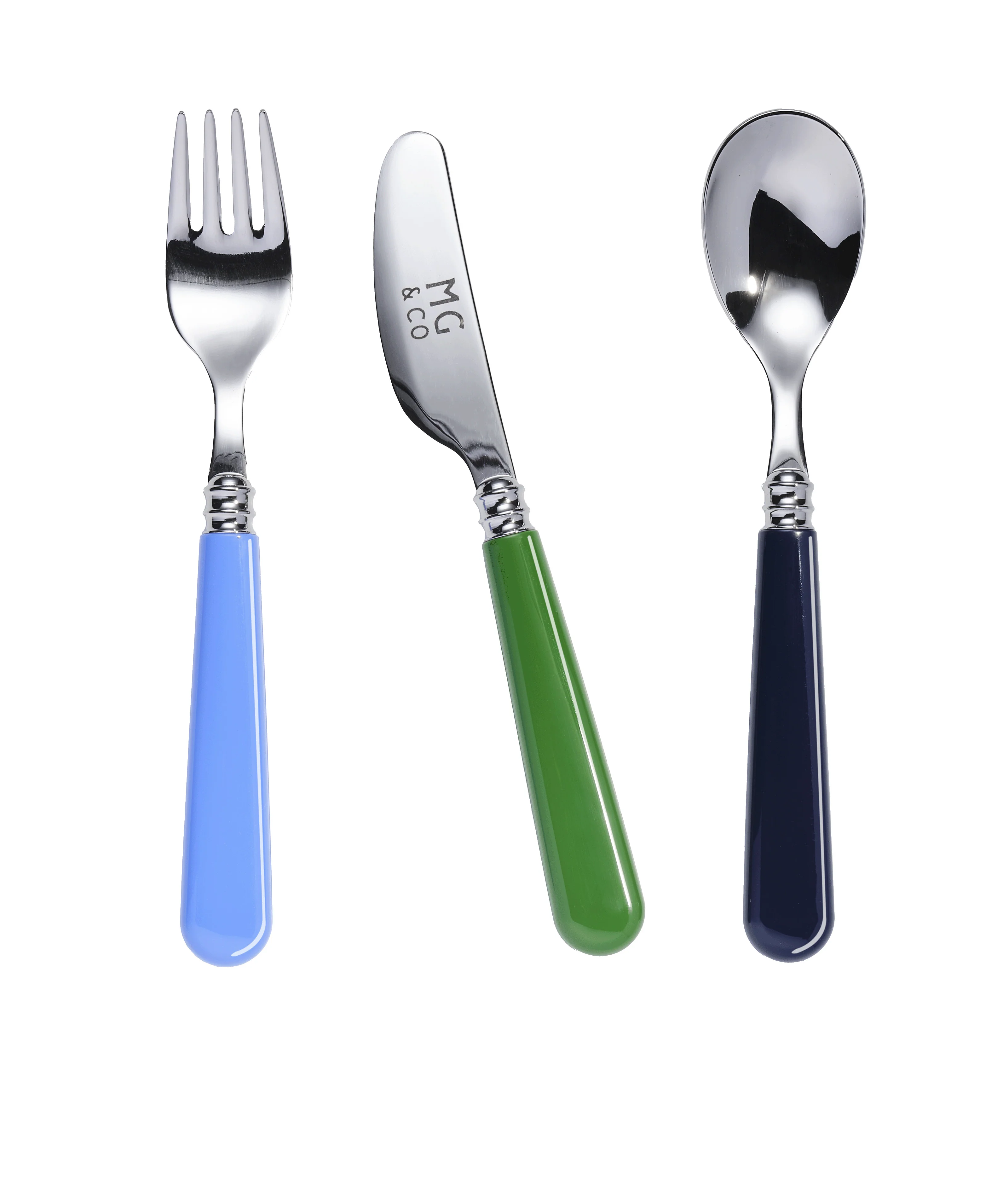 3 Piece Kids Cutlery Set, Blues - Image 5