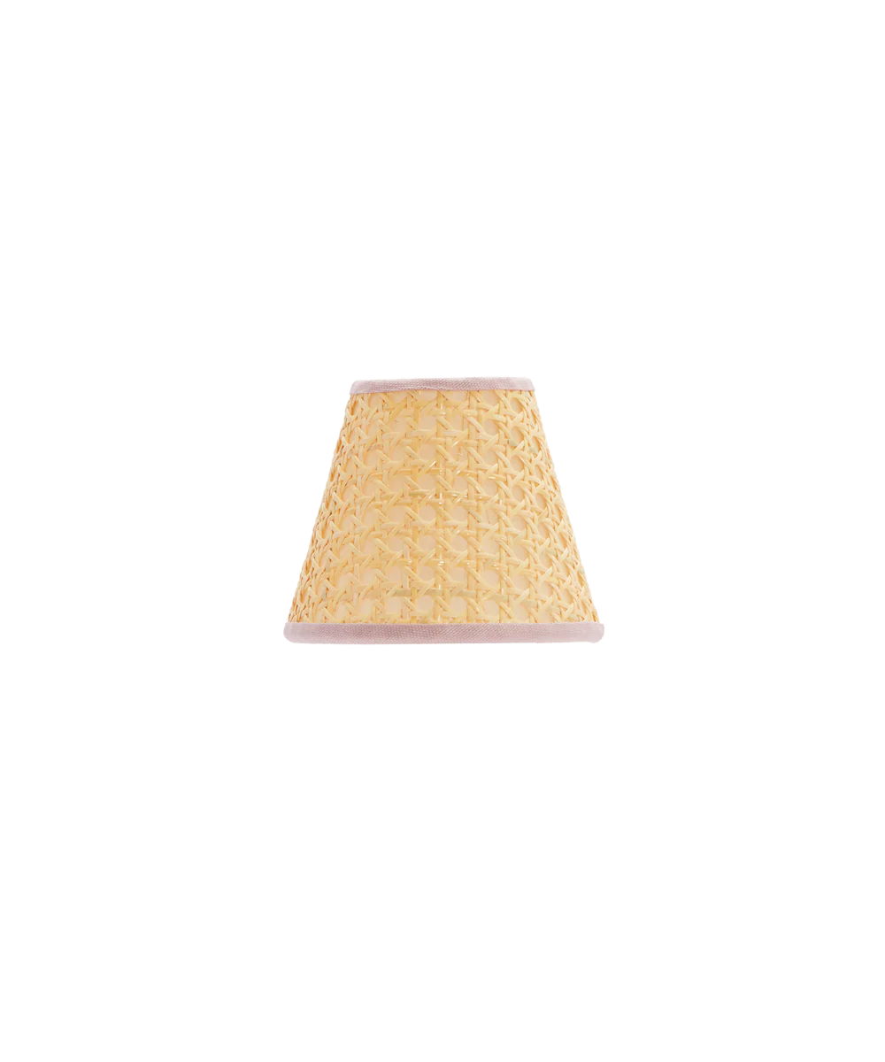 Cane Lampshade, Pink Trim, Mini - Image 3