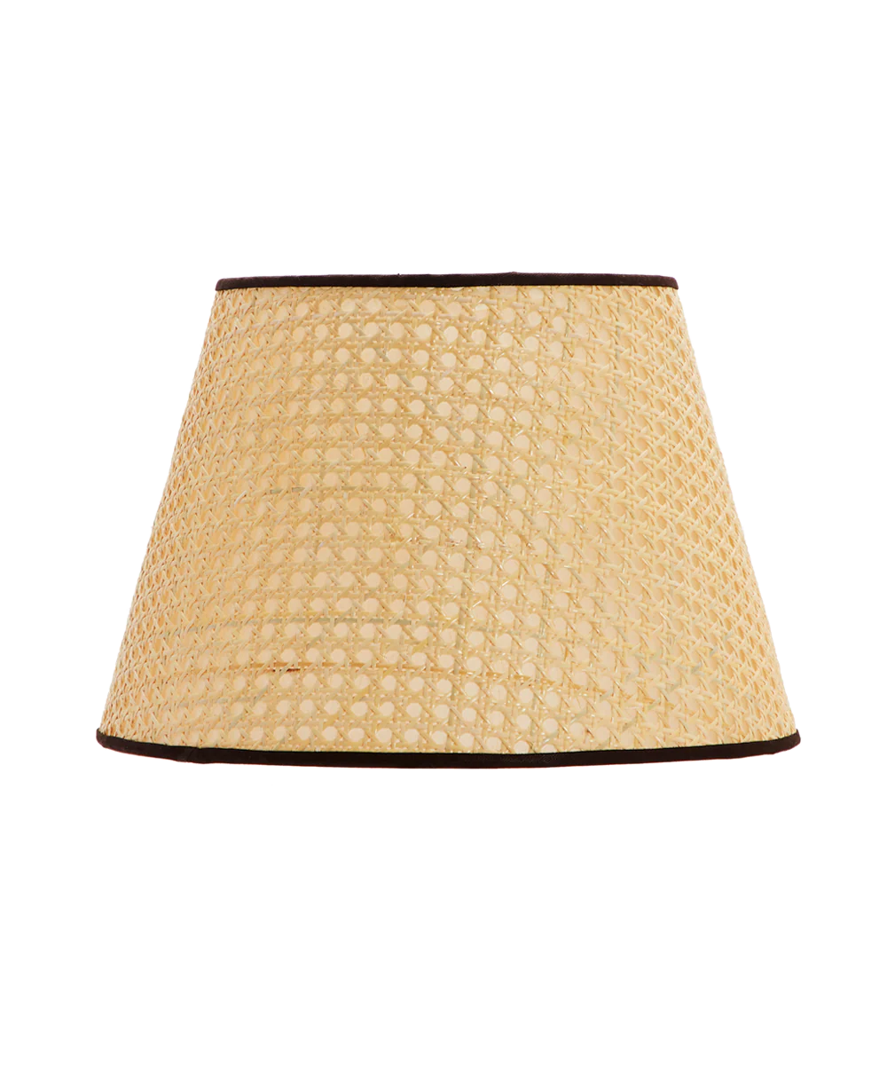 Cane Lampshade, Chocolate Trim, Medium - Image 3