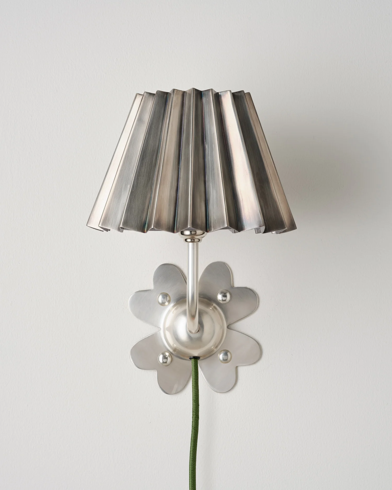Clover Plug In Wall Light, Brushed Silver - Image 6