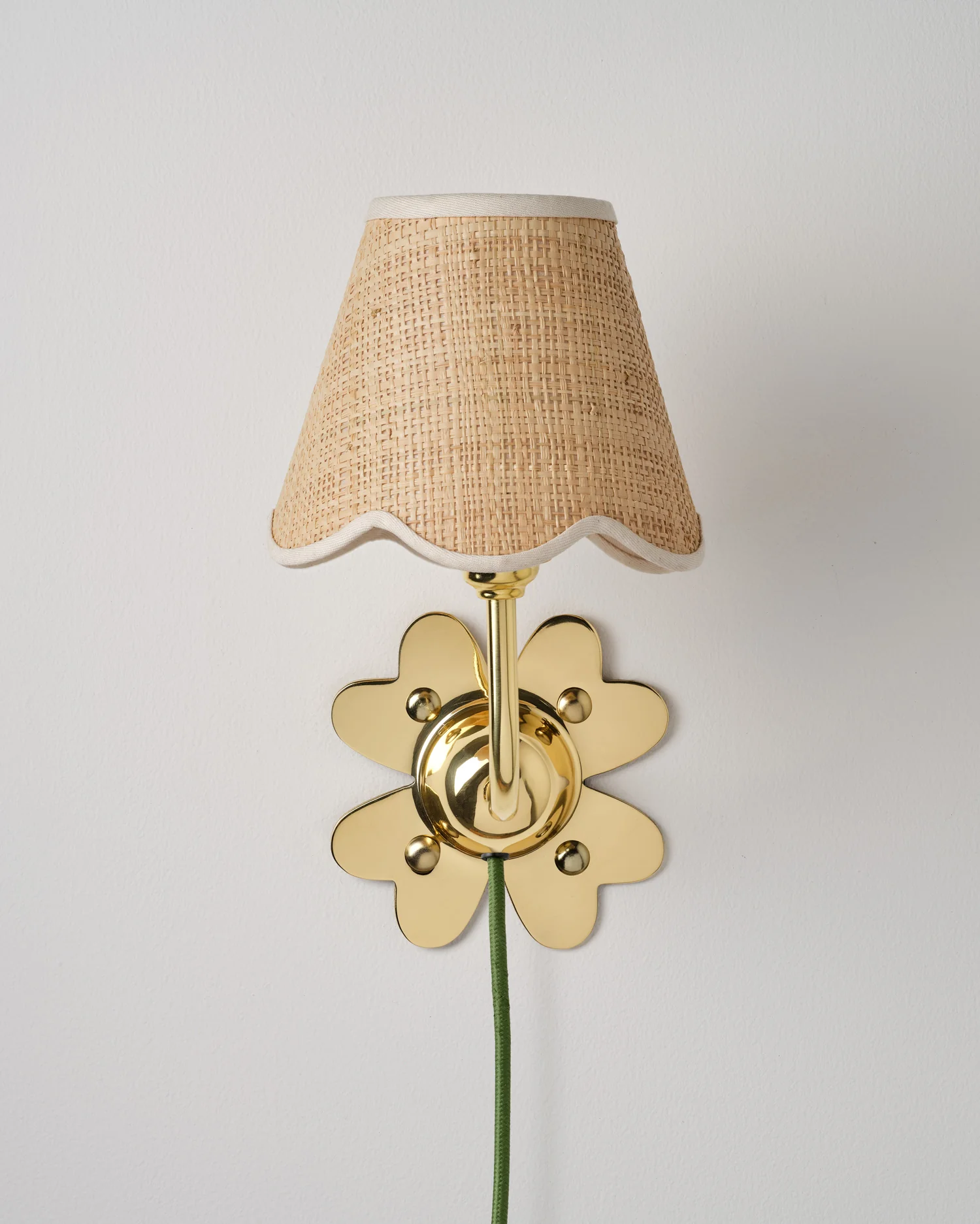 Clover Plug In Wall Light, Polished Brass - Image 4