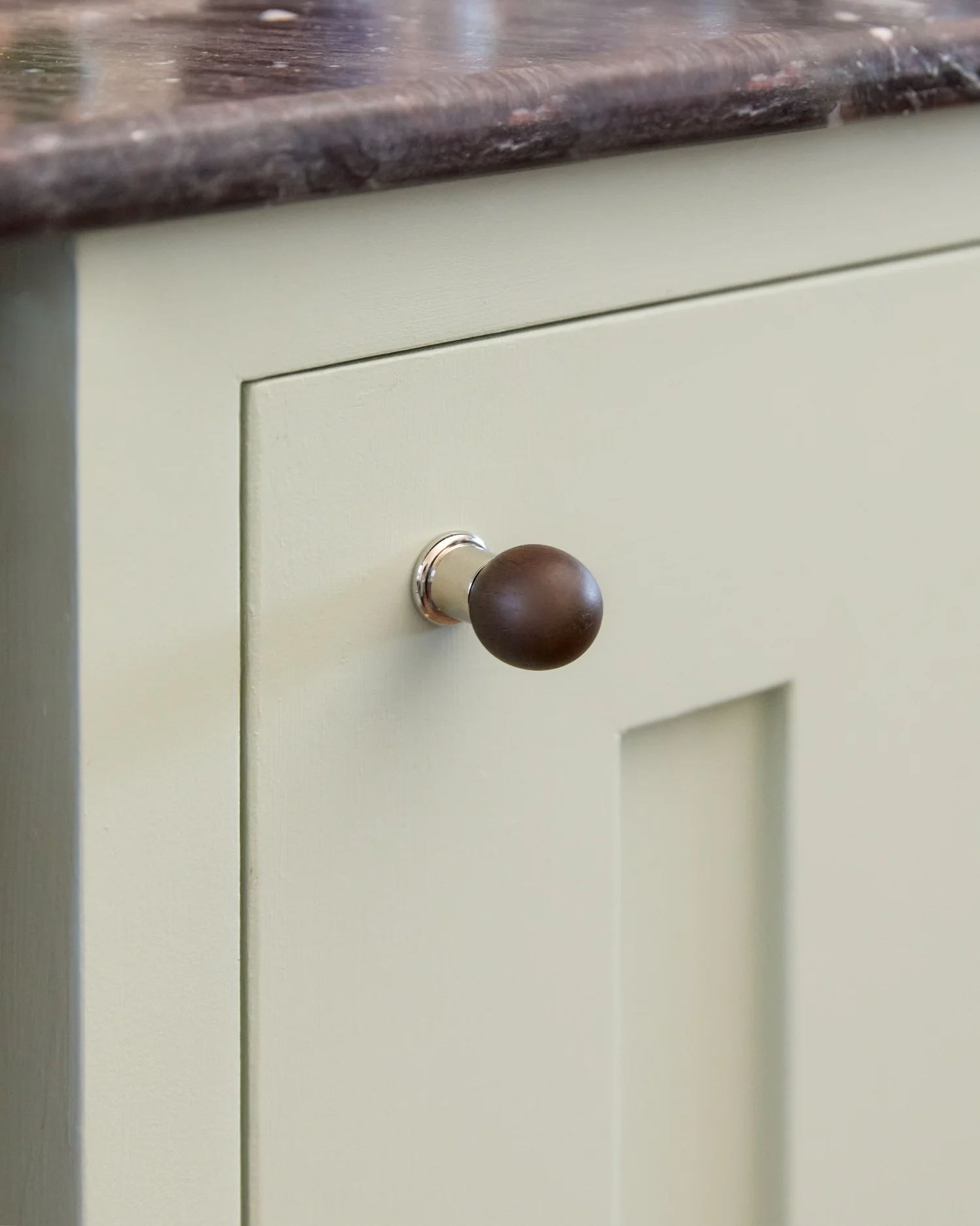 Dark Oak Knob, Nickel - Image 3