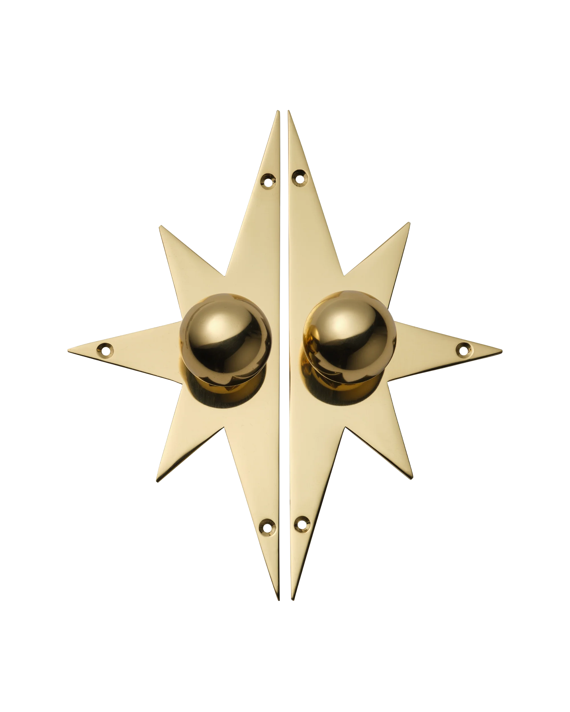 Pair of Star Backplates, Polished Brass - Image 4