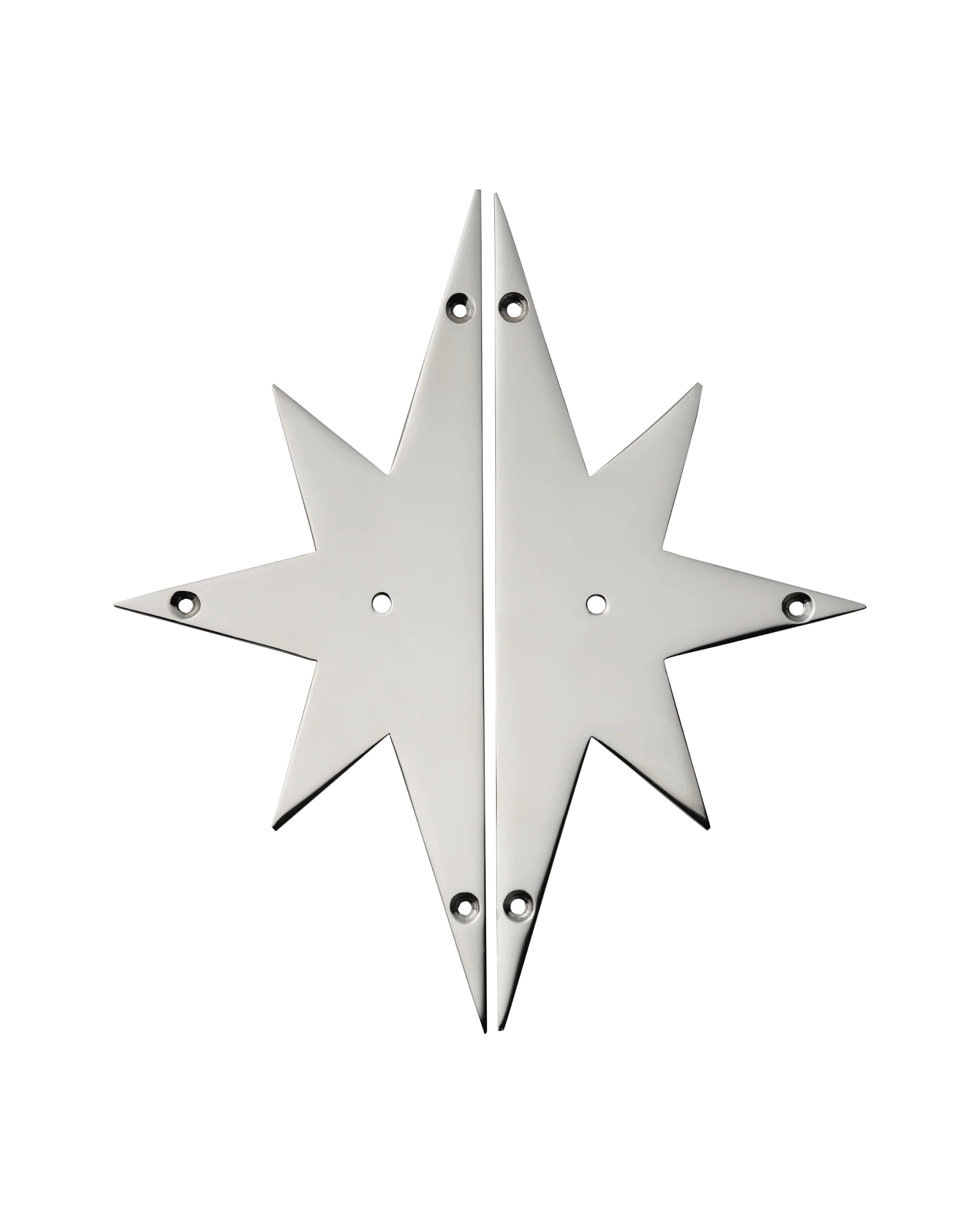 Pair of Star Backplates, Polished Nickel - Image 3
