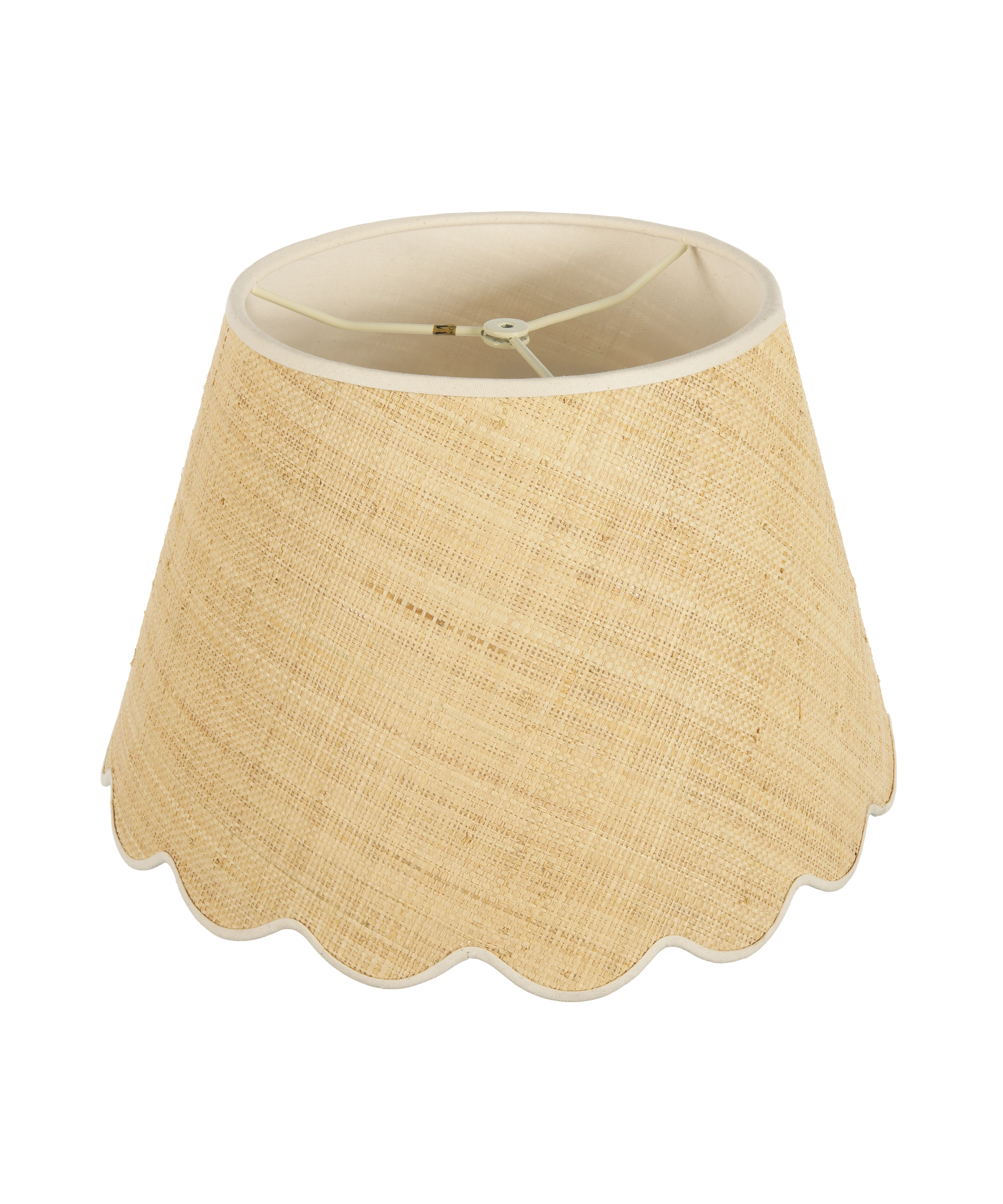 Raffia Scallop Lampshade, Cream Trim, Large - Image 4