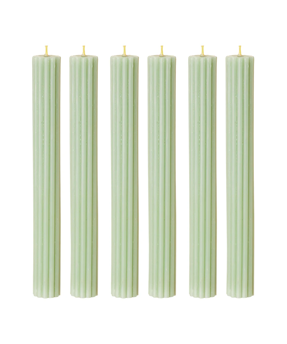 Ribbed Beeswax Candles Pack, Pistachio - Image 3