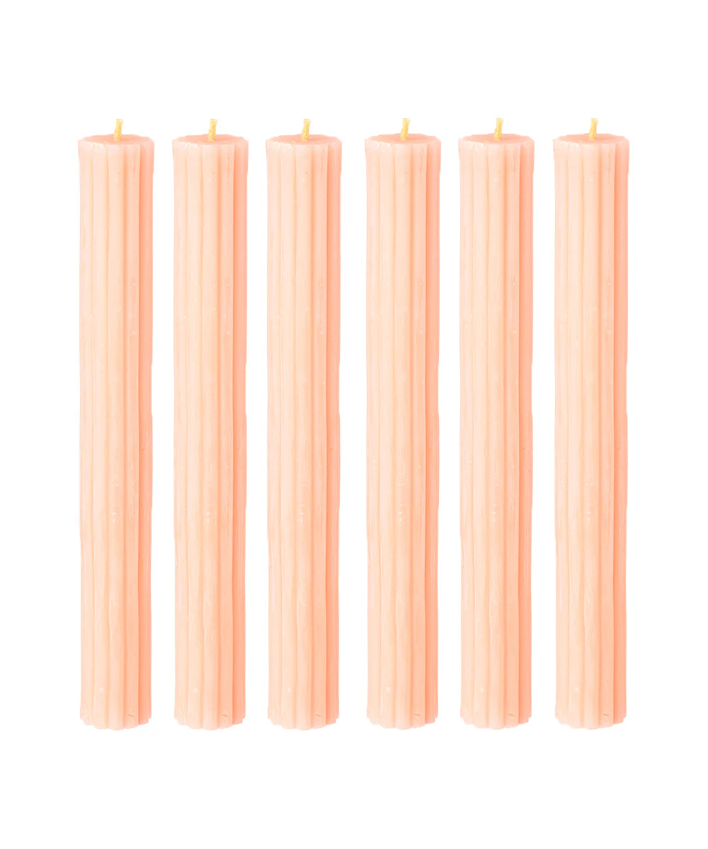 Ribbed Beeswax Candles Pack, Rose - Image 4