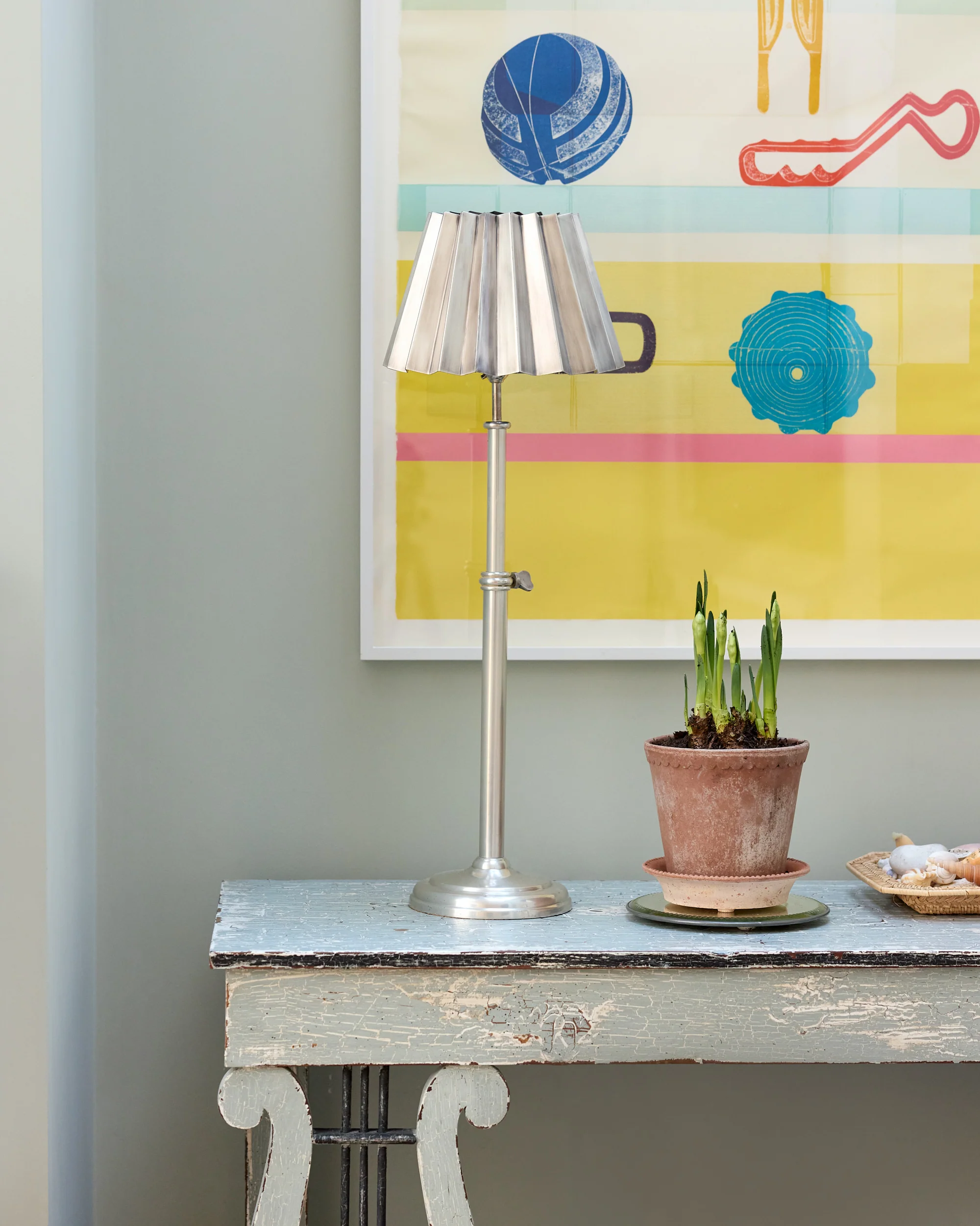 Adjustable Table Lamp Base, Silver - Image 3